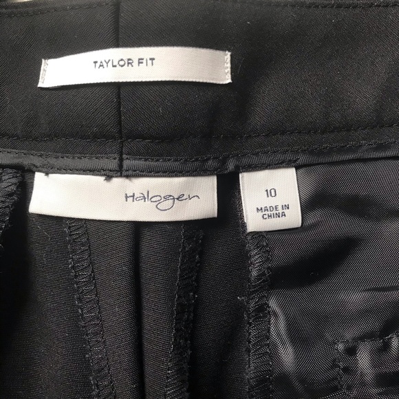 HALOGEN Taylor Fit Black Cotton Blend Ankle Crop Pants Sz 10 - Picture 3 of 4